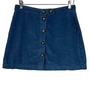 BDG Urban Outfitters Wide Wale Corduroy Blue Mini Skirt Size Medium